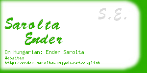 sarolta ender business card